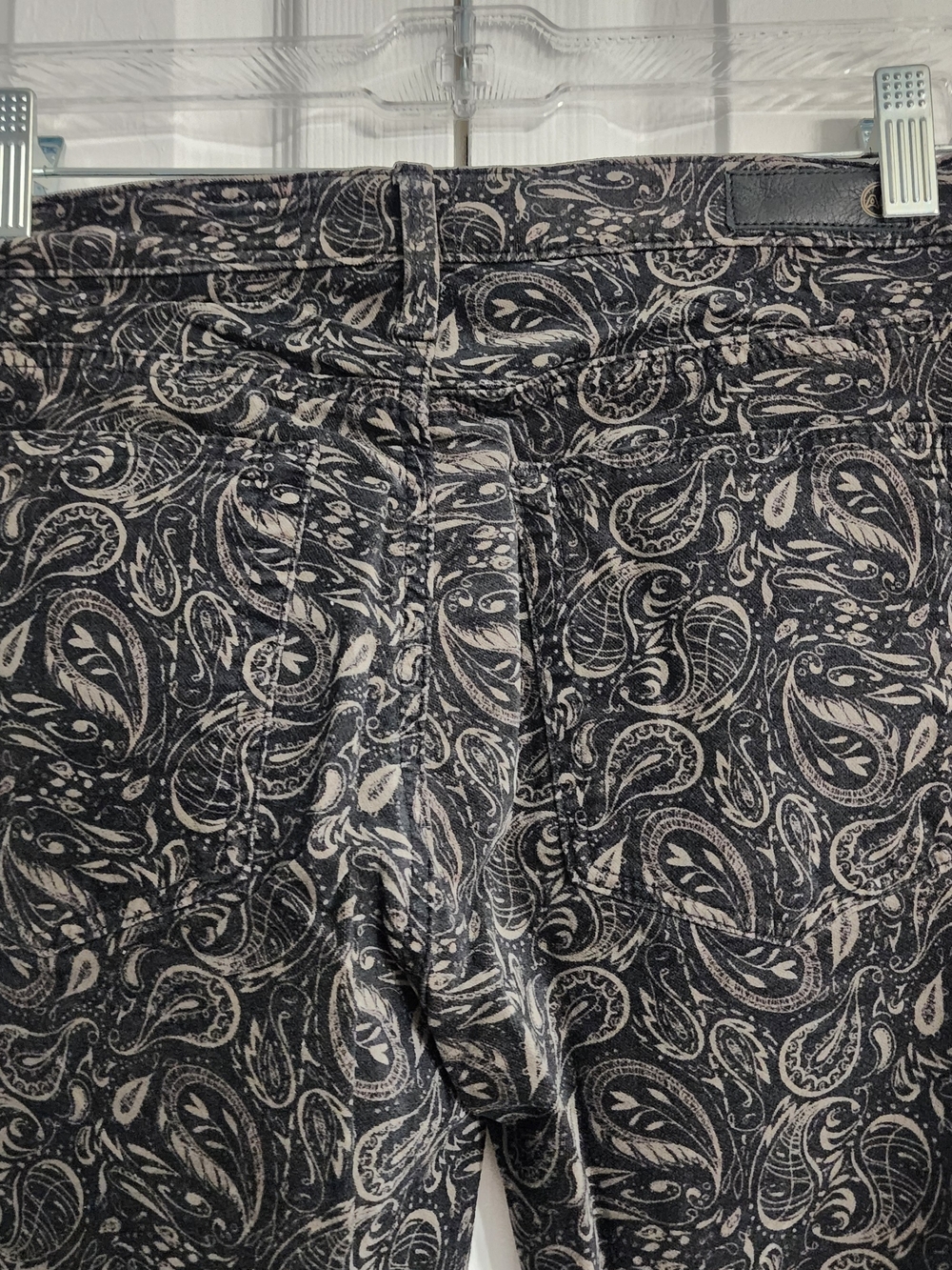 Step Out  NWT Ag Adriano Goldschmied Black Paisley Prima Ankle Cigarette Jeans - Picture 8 of 15
